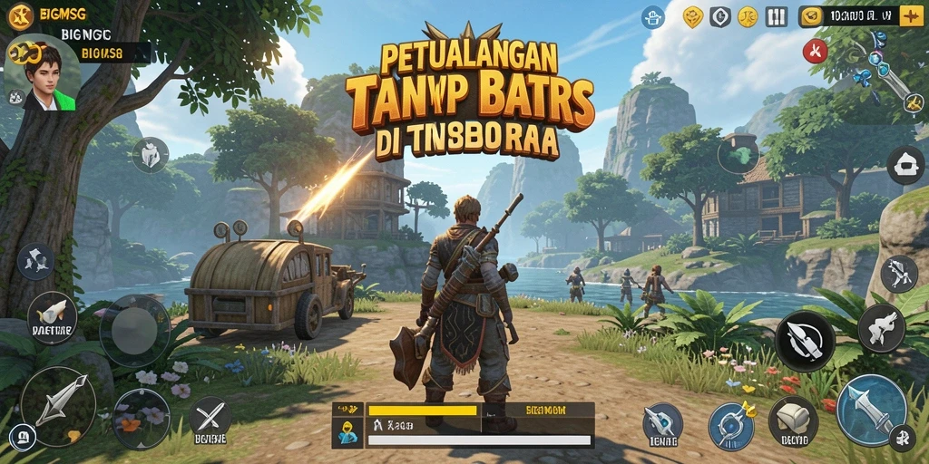Tampilan gameplay BIGMSG dalam dunia Open World yang luas dan menawan.