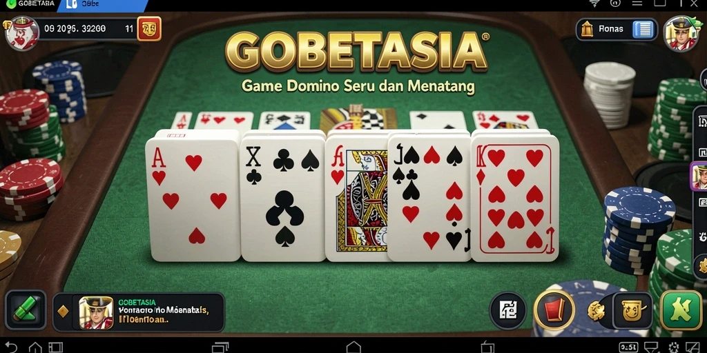 Screenshot GOBETASIA menampilkan permainan Domino yang interaktif dan menyenangkan.