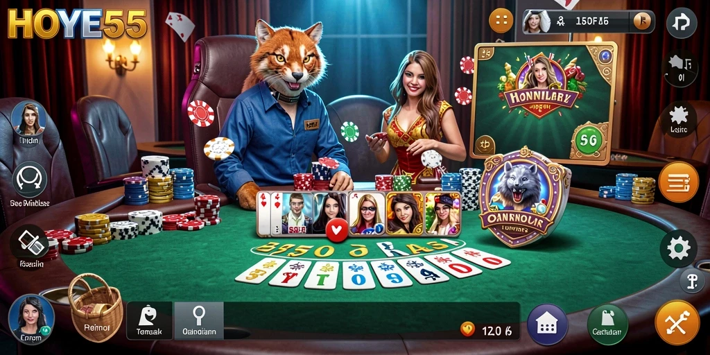 Tampilan menarik dari gameplay Kasino di HOYE55.