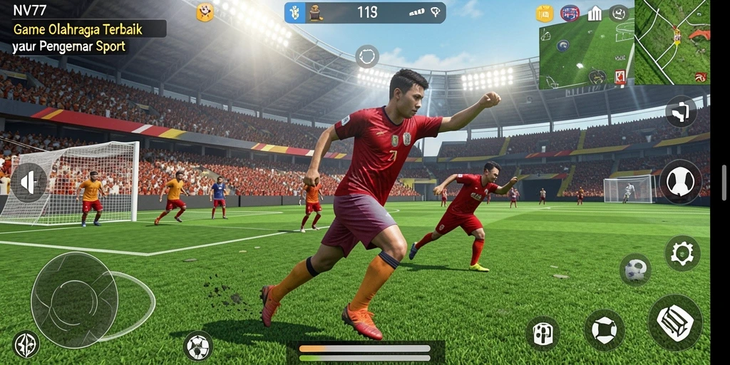 Tampilan gameplay NV77 yang menegangkan dalam pertandingan olahraga.