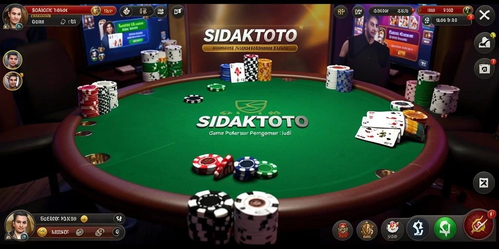 Tampilan menarik dari layar permainan poker di SIDAKTOTO.